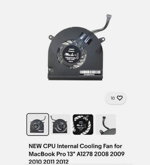 NEW CPU Cooling Fan for Apple MacBook Pro A1278 13" Unibody 2008